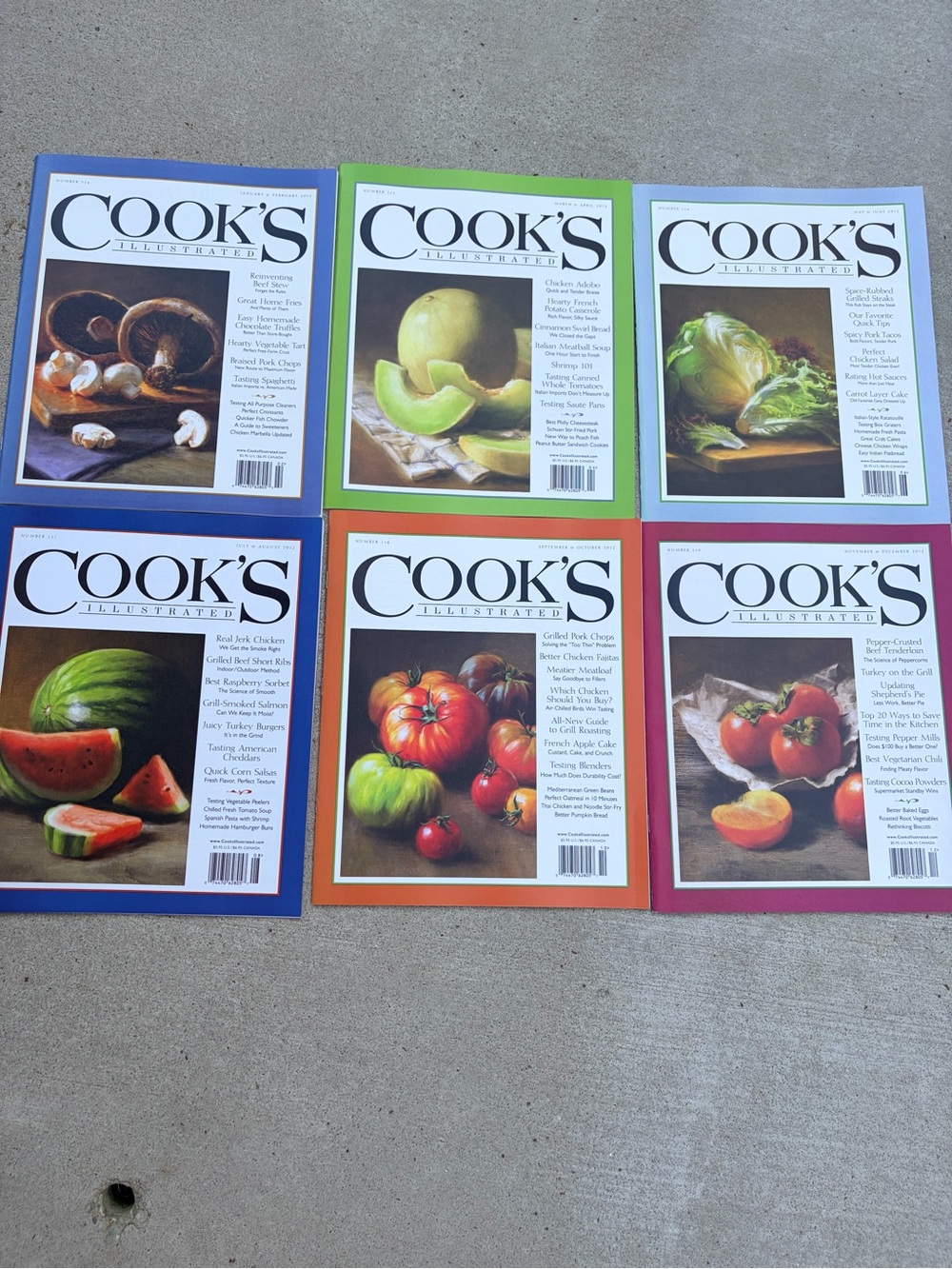 2012 Cook’s illustrated complete collection- 6 issues